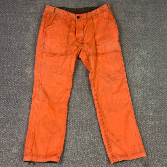 Polo Ralph Lauren Reversible Orange Camo Cargo Pants Mens 35 x 30 Measures 37x29 - Picture 8 of 16